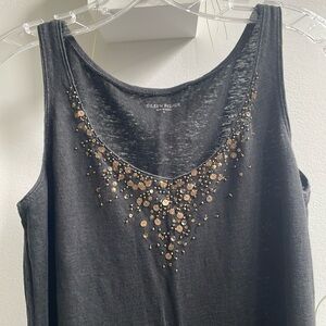 Eileen Fisher black linen top